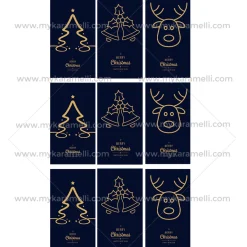 Juego 9 Impresiones 9x5 cm en Papel Comestible Navidad Rectangular C