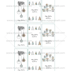 Juego 9 Impresiones 9x5 cm en Papel Comestible Navidad Rectangular D