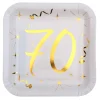 Juego 10 Platos 70 años Oro 23 cm
