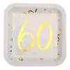 Juego 10 Platos 60 años Oro 23 cm
