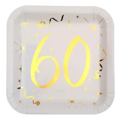 Juego 10 Platos 60 años Oro 23 cm