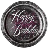 Juego 8 Platos Happy Birthday Rosa 22cm