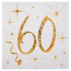 Juego 20 Servilletas Cóctel 60 años