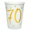 Juego 10 Vasos 70 años Oro 220 ml