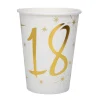 Juego 10 Vasos 18 años Oro 220 ml