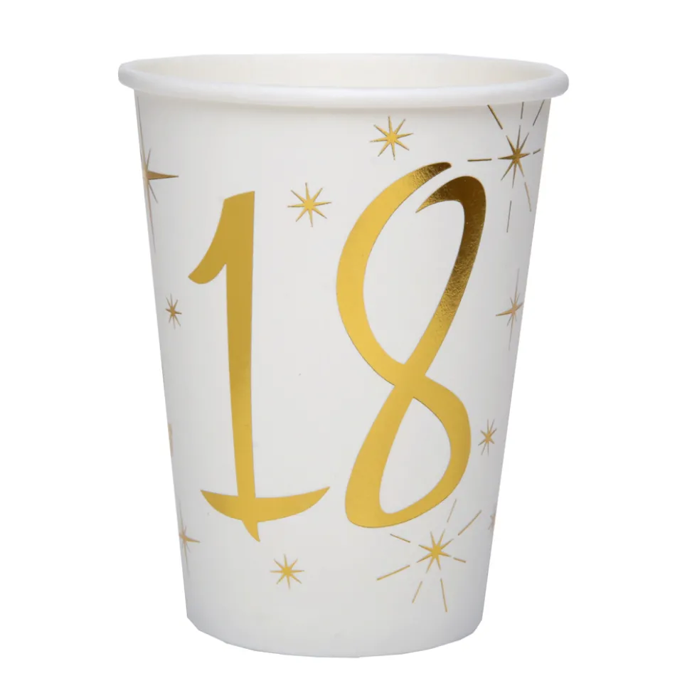 Juego 10 Vasos 18 años Oro 220 ml