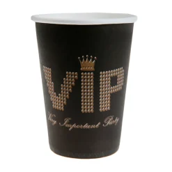 Juego 10 Vasos Negros VIP 220 ml