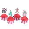 Kit Decoración de Cupcakes Villa Navideña