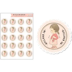 Kit de 20 Etiquetas de Vinilo Adhesivo Bautizo Niña