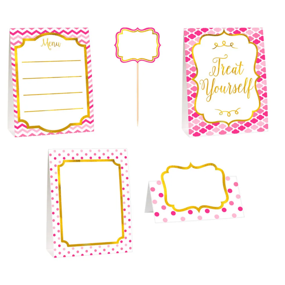 Kit para Decoración Mesas Dulces Rosa