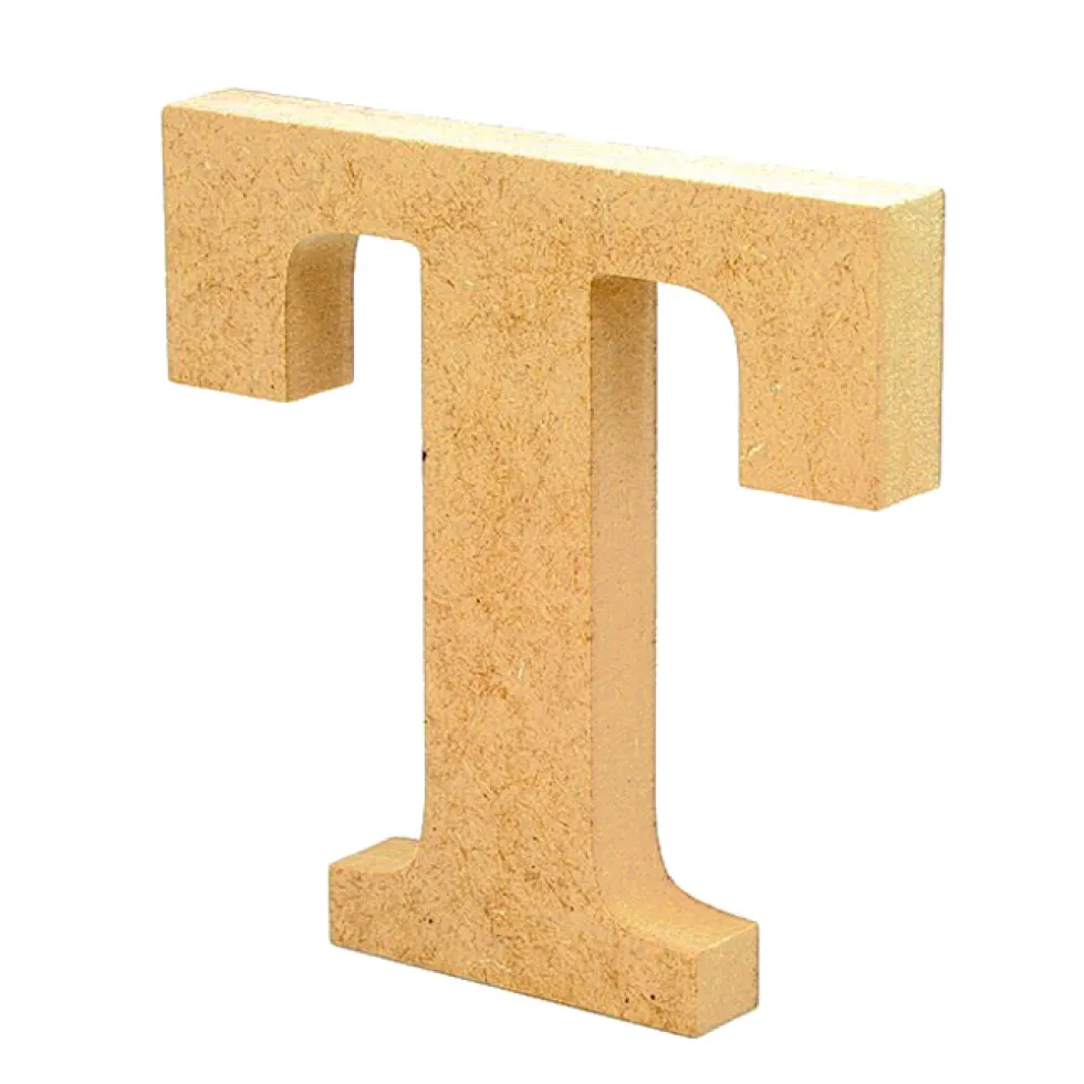 Letra de madera T 12cm
