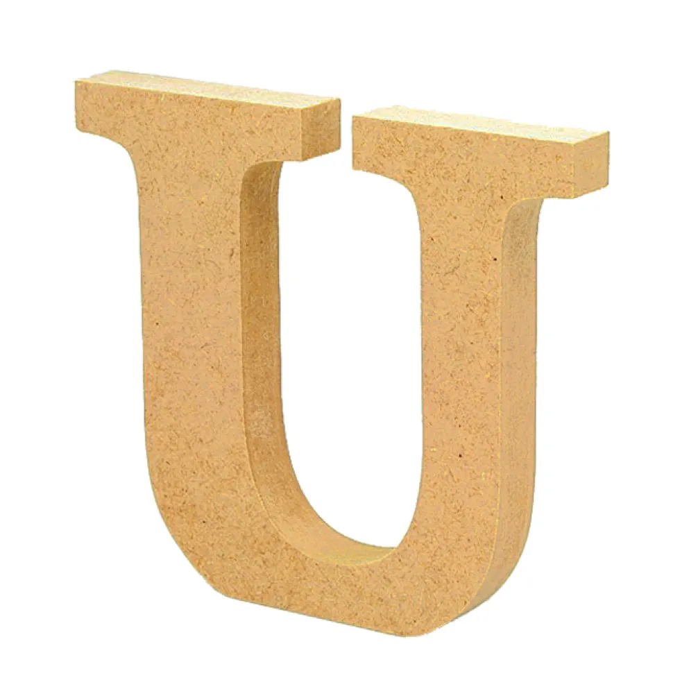 Letra de madera U 12cm