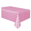 Mantel de Plástico Rosa con Lunares Blancos