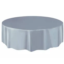 Mantel Plástico Redondo Plata 213 cm