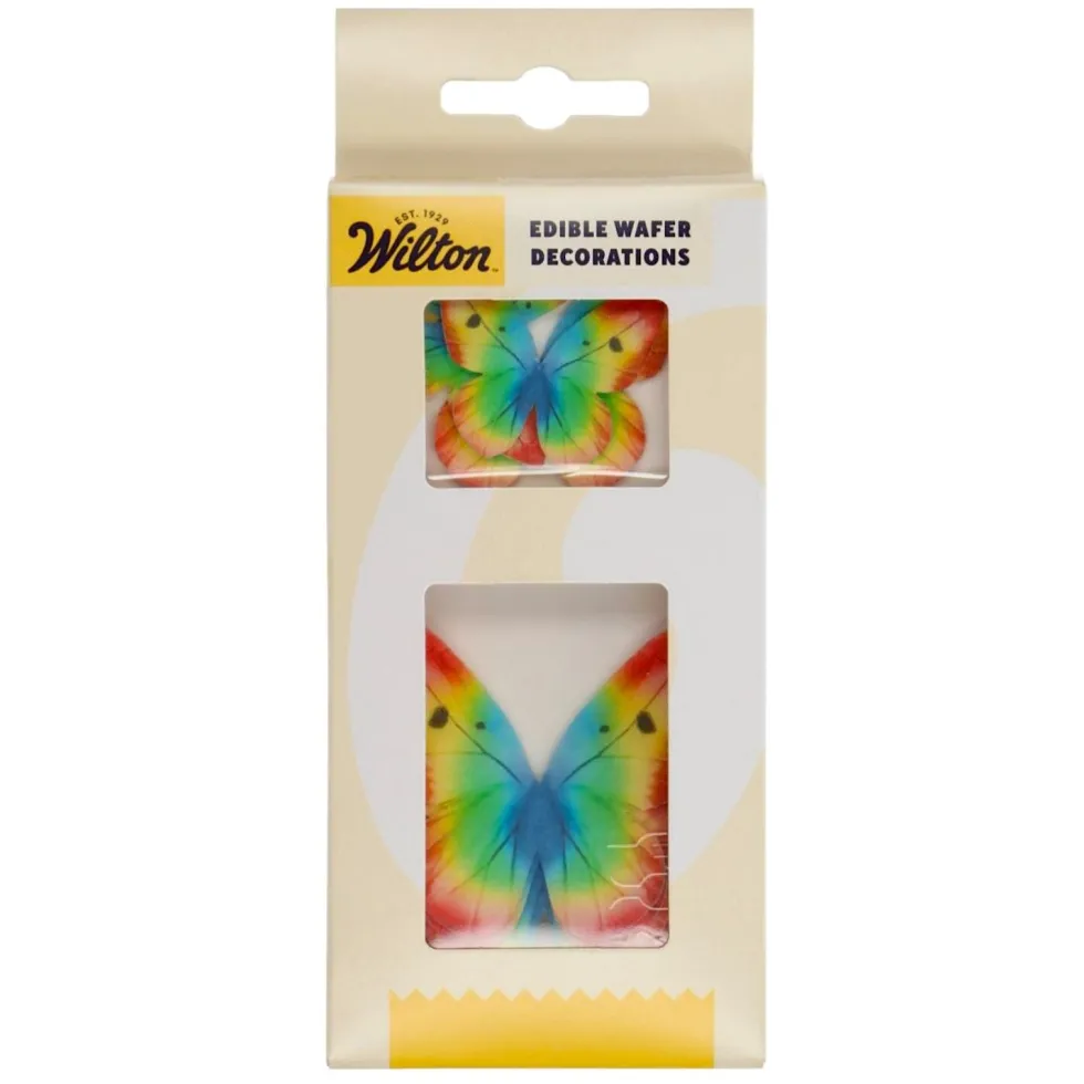 Mariposas Comestibles de Oblea Arcoiris 8 ud - Wilton