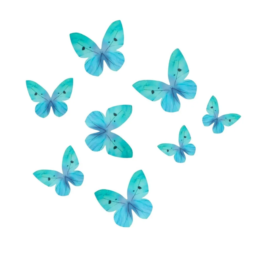 Mariposas Comestibles de Oblea Azules Ombre 8 ud - Wilton