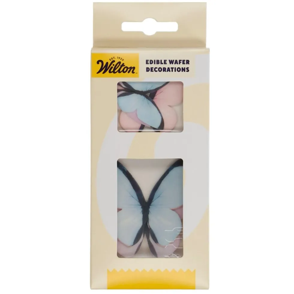 Mariposas Comestibles de Oblea Colores Pastel 8 ud - Wilton