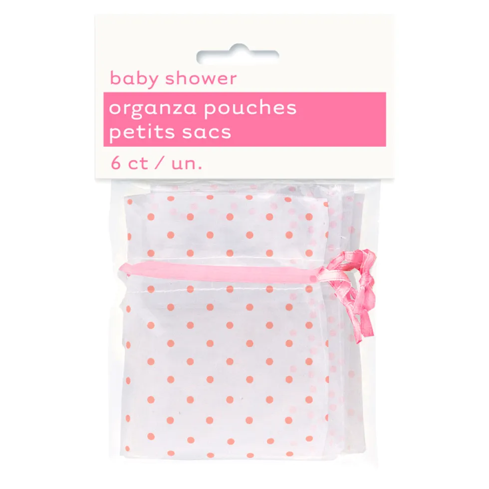 Mini Bolsitas de Organza Lunares Rosas