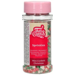 Mini Confetti Rojo, Blanco y Verde 60 gr - FunCakes