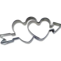 Mini cortador Doble corazón con flecha 4 cm