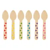 Mini Cucharas de Madera Lunares Multicolor 12 ud