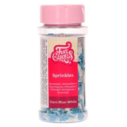 Mini Estrellas Blancas y Azules de Azúcar 55 gr - FunCakes