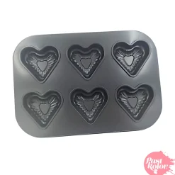 Molde de Acero para 6 Corazones