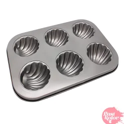 Molde de Acero para 6 Magdalenas - Conchas