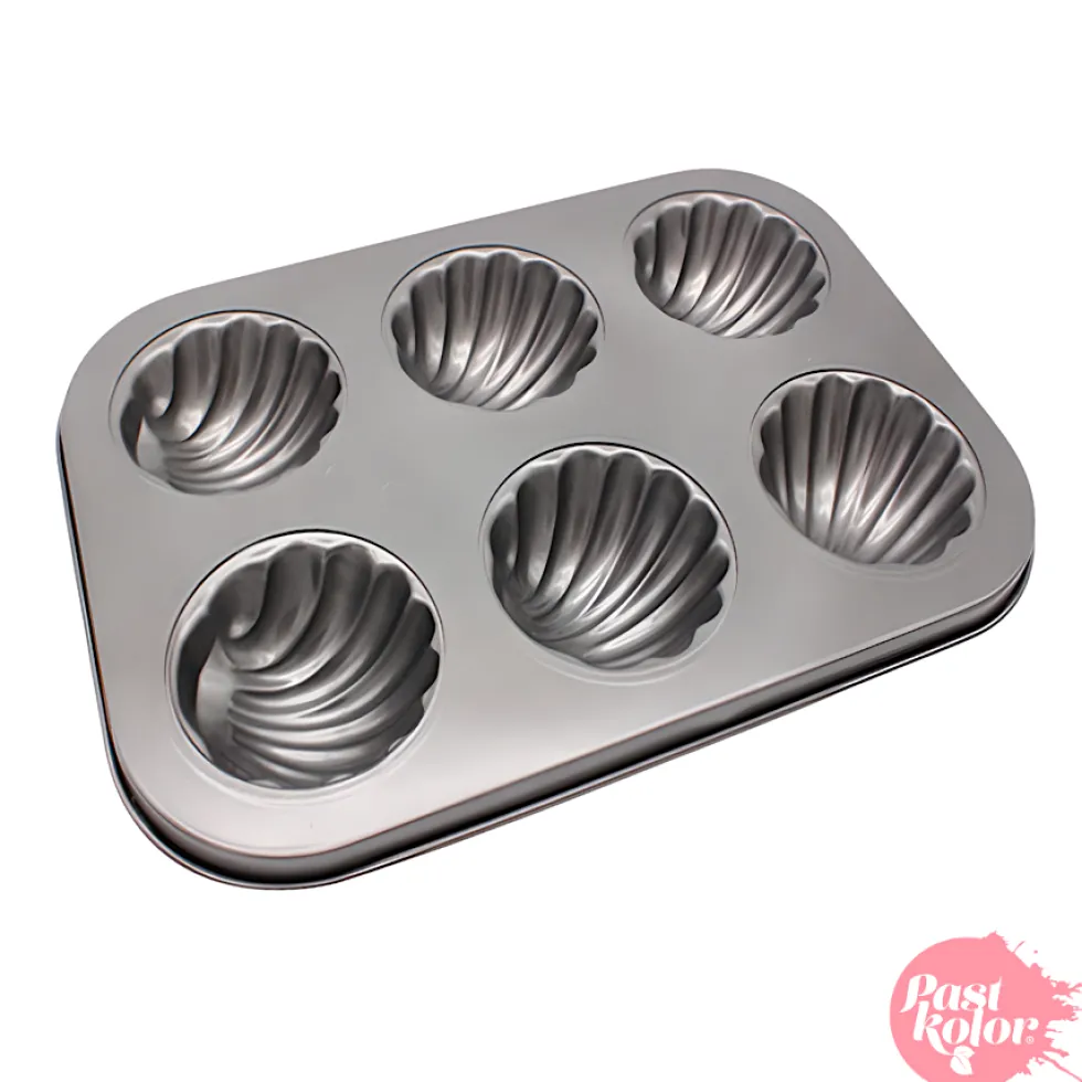 Molde de Acero para 6 Magdalenas - Conchas