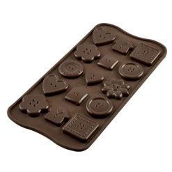 Molde de Silicona Botones Chocolate