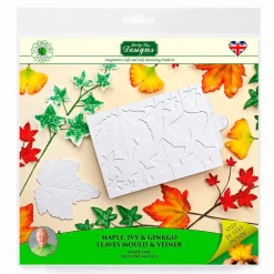 Molde de Silicona Hojas Arce, Hiedra y Ginkgo
