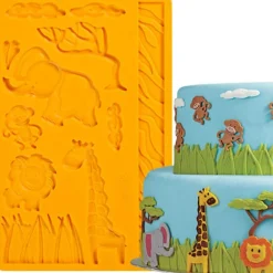 Molde de Silicona para Fondant Animales de la Jungla