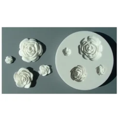 Molde de Silicona Rosas 4 en 1