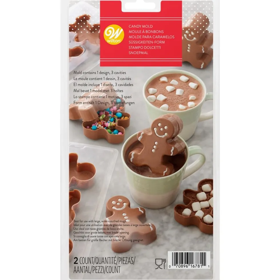 Molde para Chocolate Hombre Jengibre 3D 6 cm 2 ud