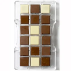 Molde Policarbonato para Chocolate Cuadrados