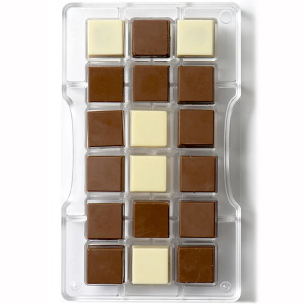Molde Policarbonato para Chocolate Cuadrados