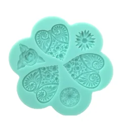 Molde Silicona Hearts and Flowers