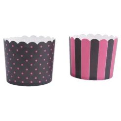 Muffin Wrapper Black & Pink 12 ud