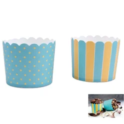 Muffin Wrapper Teal & Yellow
