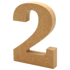 Número 2 de madera 12cm