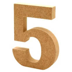 Número 5 de madera 12cm