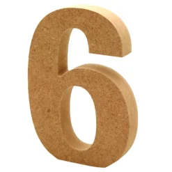 Número 6 de madera 12cm