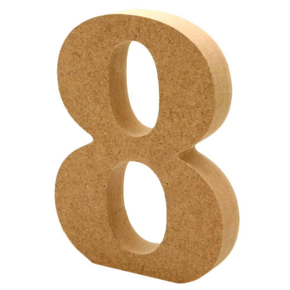 Número 8 de madera 12cm
