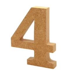 Número 4 de madera 12cm