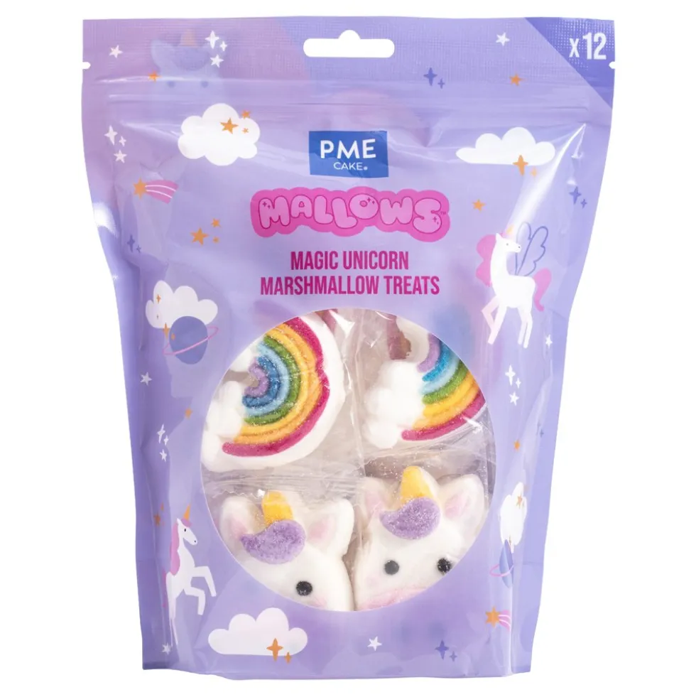 Nubes de Azúcar Unicornio y Arcoiris 12 ud