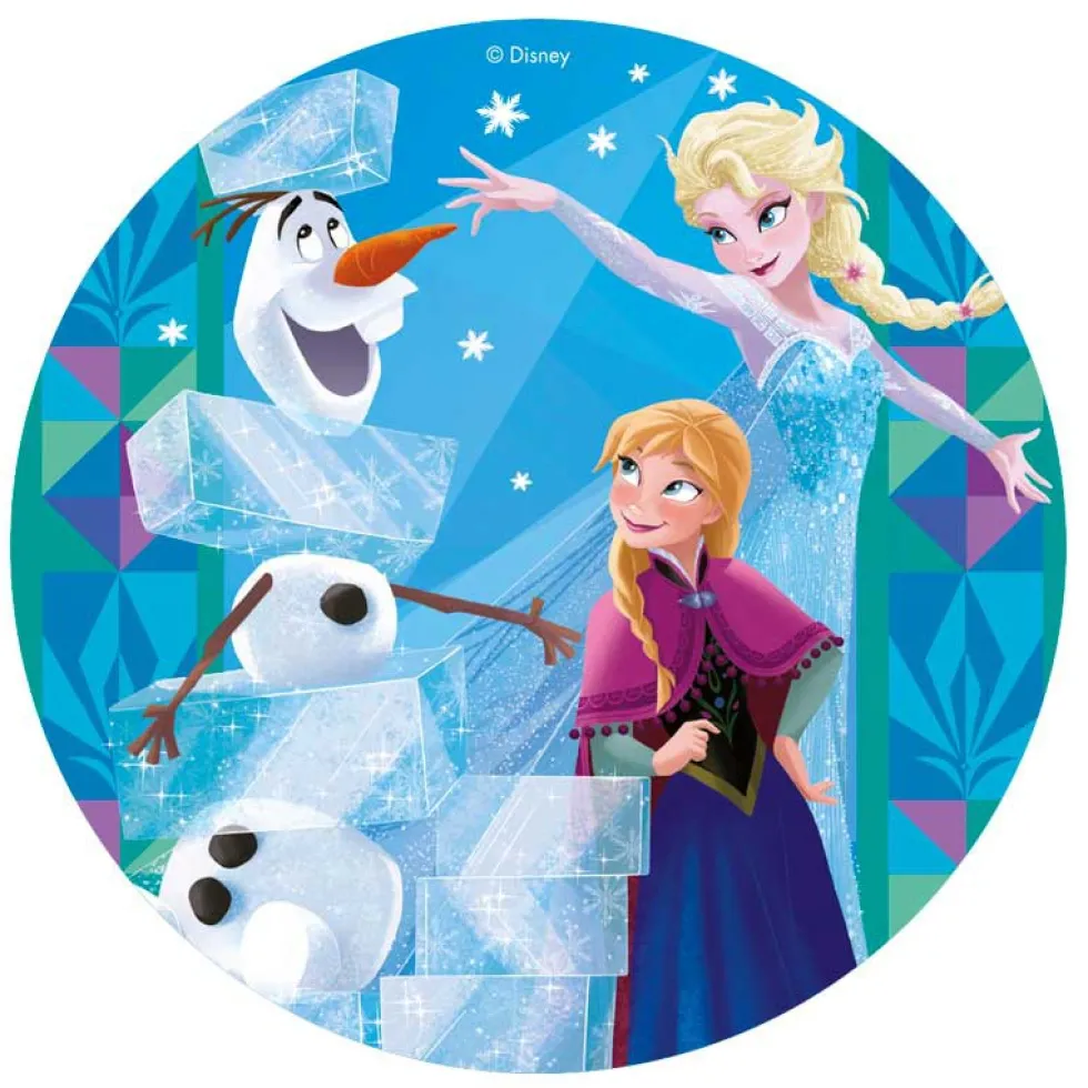 Oblea 20 cm Anna, Elsa y Olaf