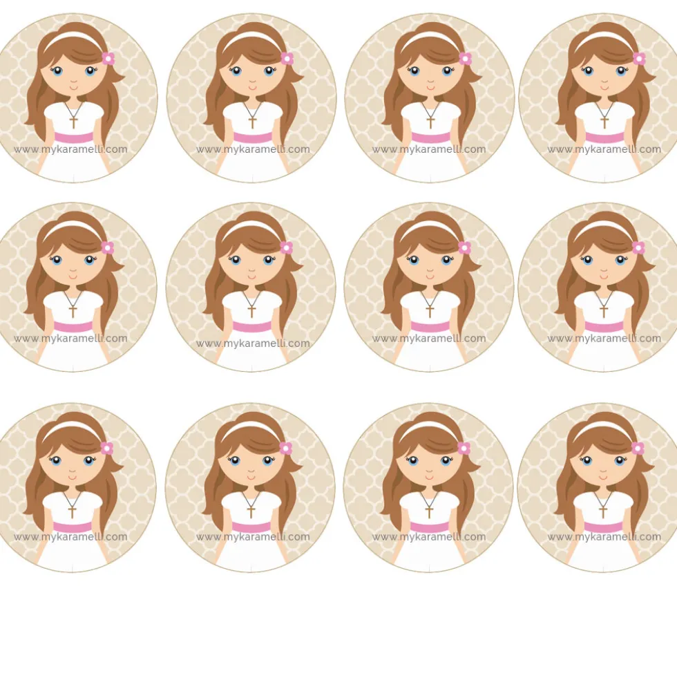 Oblea Comunión Niña Modelo G 6 cm