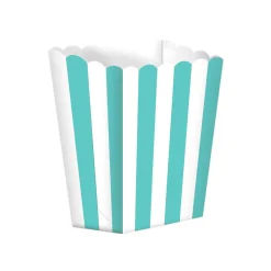 Pack de 5 Cajas para Palomitas Turquesas y Blancas