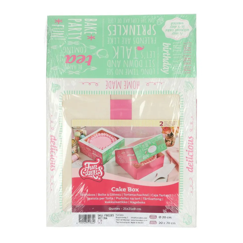 Pack de 2 Cajas para Tarta Bakery 21 x 21 cm x 9 cm