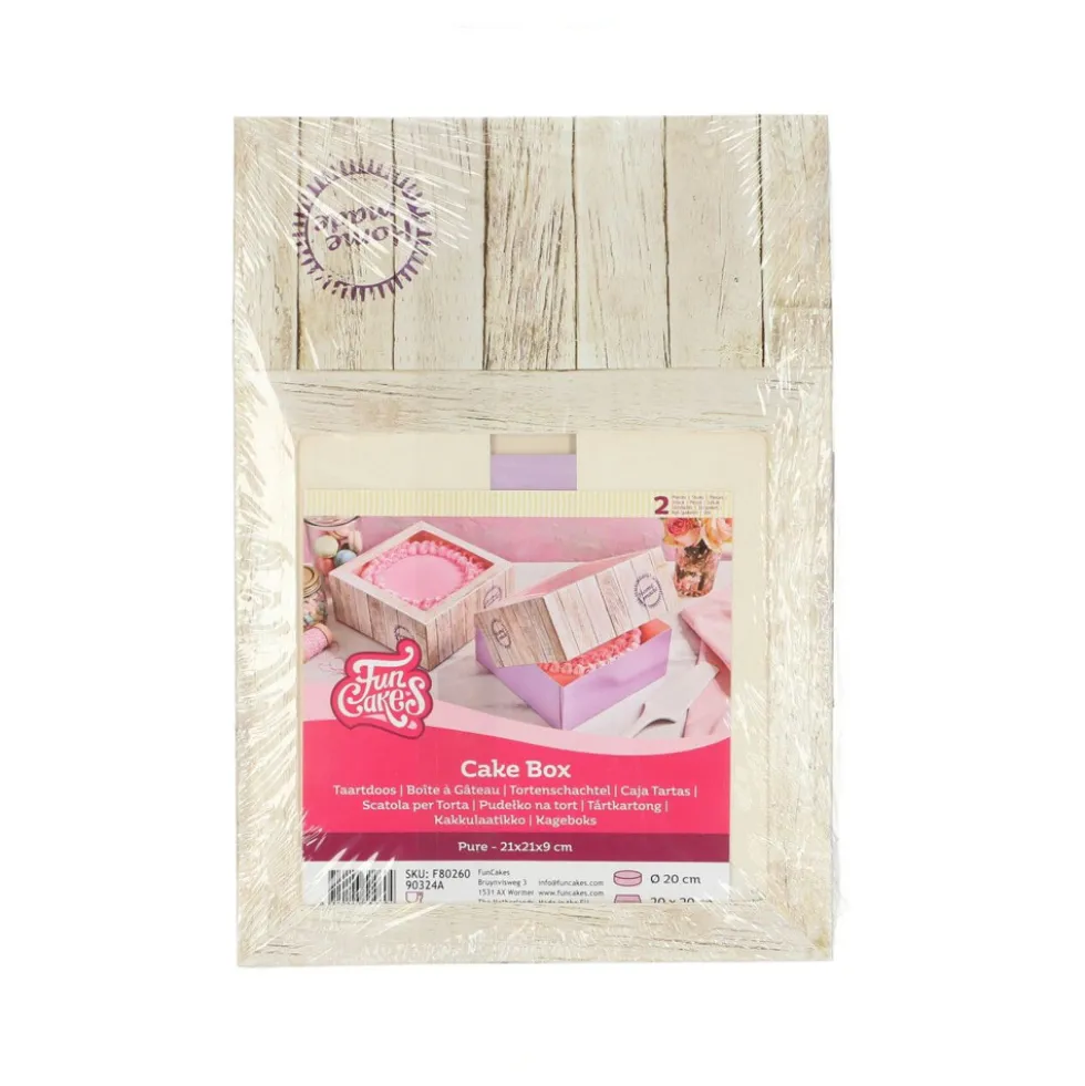 Pack de 2 Cajas para Tarta Home Made 21 x 21 cm x 9 cm